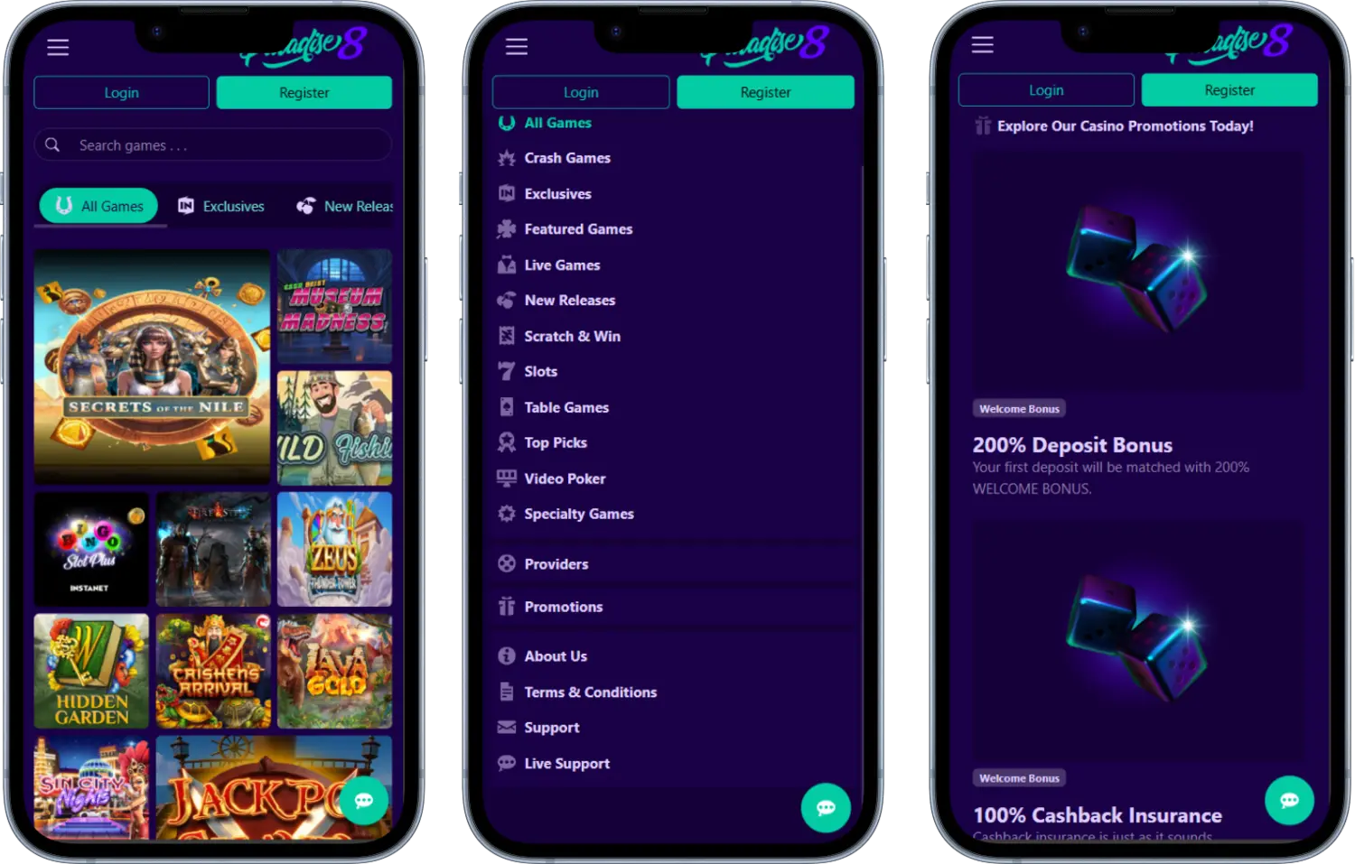Paradise 8 Casino Mobile game